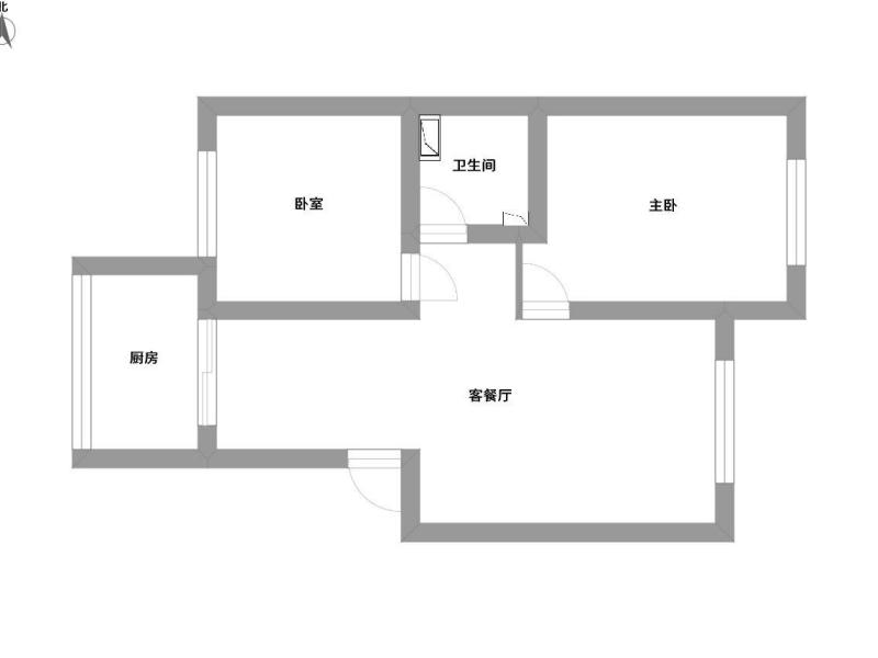 2室2廳1陽臺 白龍苑戶型圖