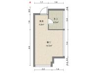 1室1廳 金地珺悅公寓戶型圖