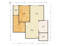 2室2廳1陽臺(tái) 溪畔麗景戶型圖