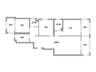 3室2厅3阳台 胜意嘉园户型图