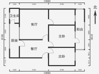 2室2廳1陽(yáng)臺(tái) 齒輪廠職工單位房戶型圖