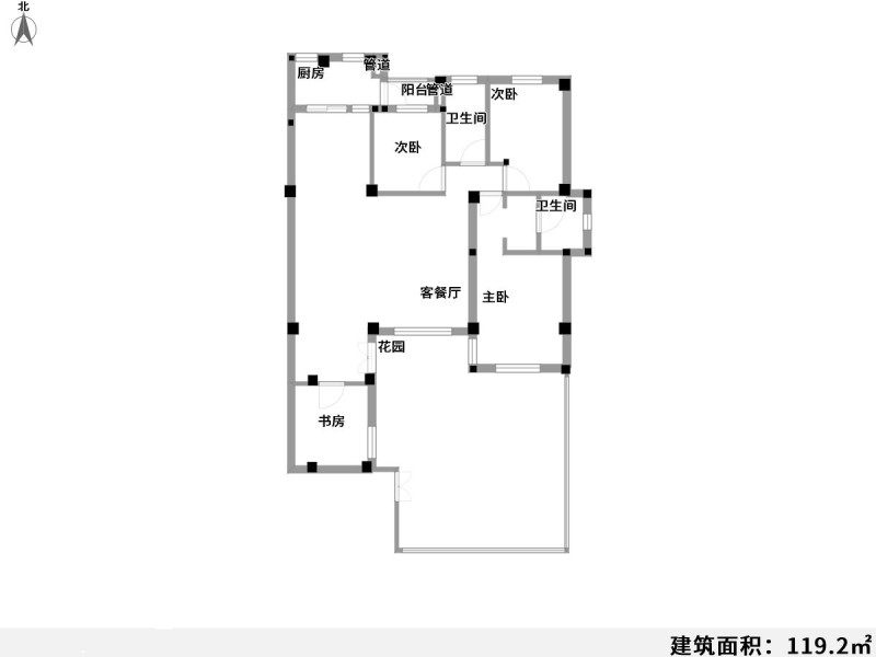 4室2厅 云大知城二期户型图