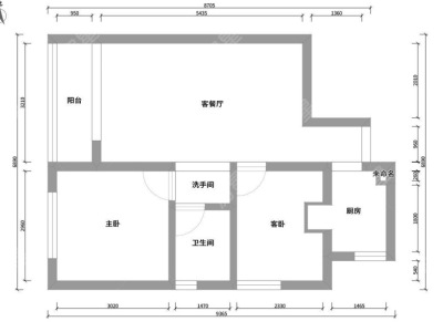 2室1厅1阳台 禽蛋公司宿舍（东郊路138号）(小区)户型图