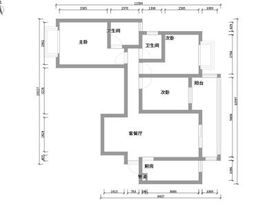 2室2厅2阳台 南亚未来城一期（凯茵佳园）户型图