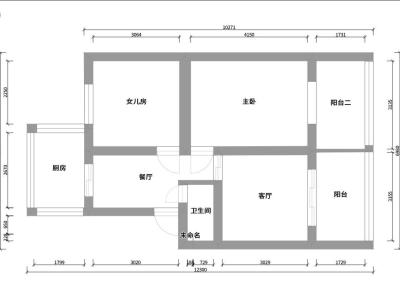 2室1廳 新工房小區(qū)戶型圖