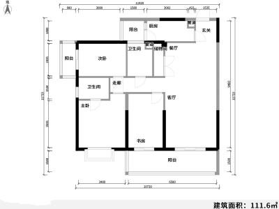 3室2廳2陽臺 金泰國際二期凱佩戶型圖