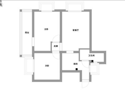 2室2廳1陽臺 雙龍橋28號院戶型圖