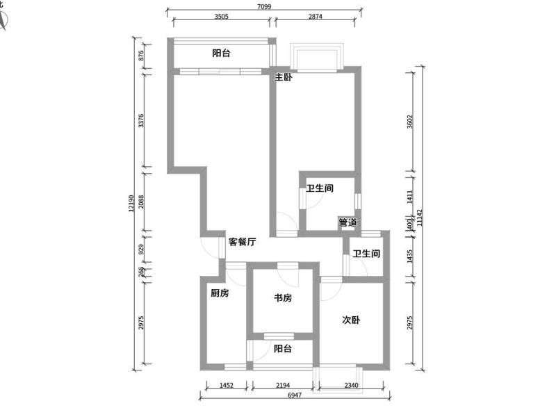 3室2厅1阳台 南亚未来城一期（凯茵佳园）户型图