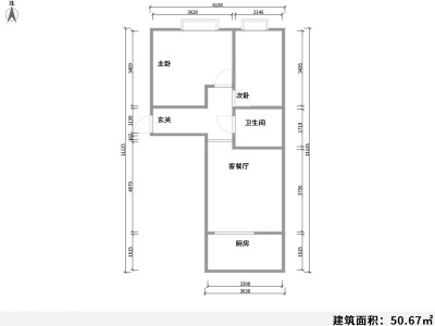 2室2厅1阳台 云津市场户型图