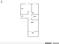 2室2廳1陽(yáng)臺(tái) 云津市場(chǎng)戶型圖