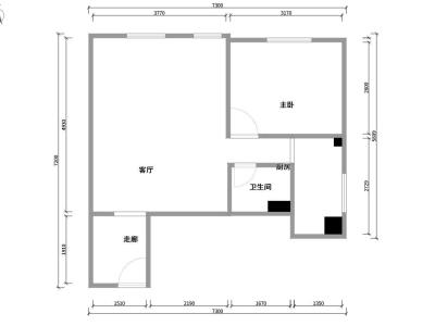 1室1厅 滇池柏悦户型图