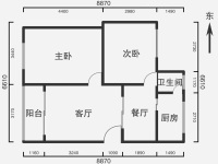 2室2廳 華山東路96號戶型圖