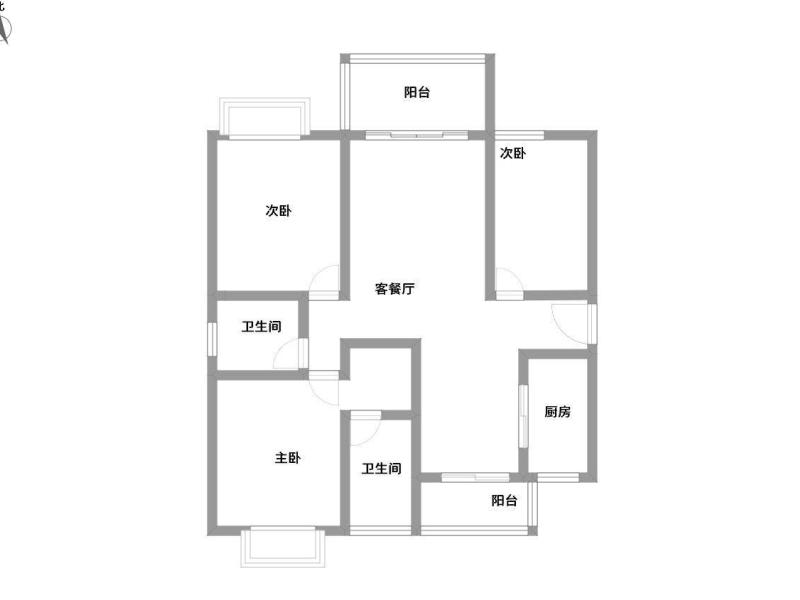 3室2厅1阳台 桃源花园户型图