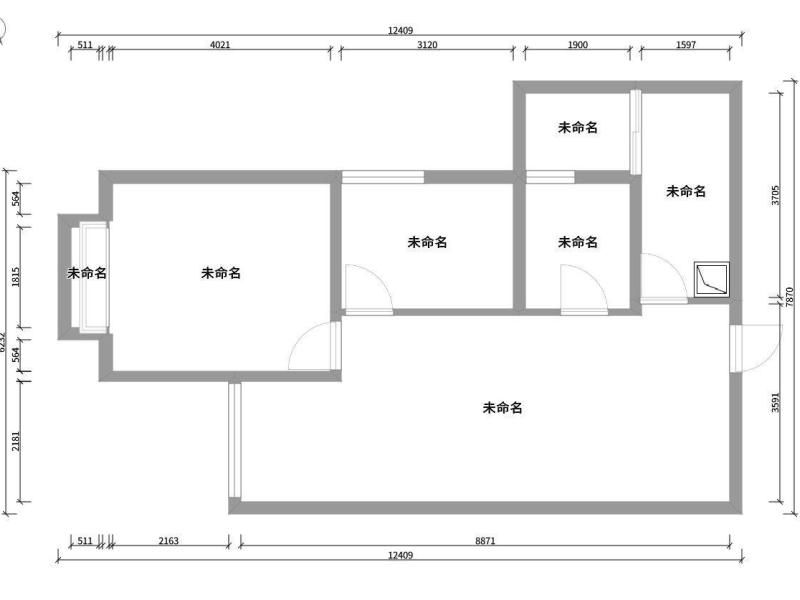 2室2厅1阳台 拓东大城二期户型图