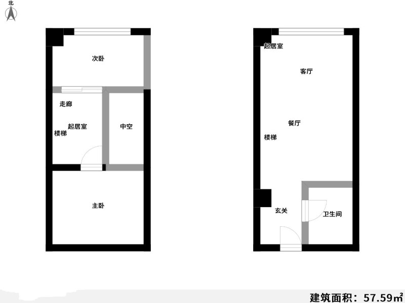 2室1厅1阳台 书林和园户型图