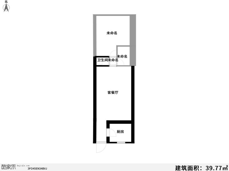 1室2廳1陽臺 席子營二期農(nóng)貿市場戶型圖