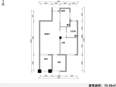 2室2廳2陽臺 奧宸橙郡一期戶型圖