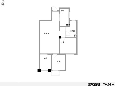 2室2厅2阳台 奥宸橙郡1期户型图