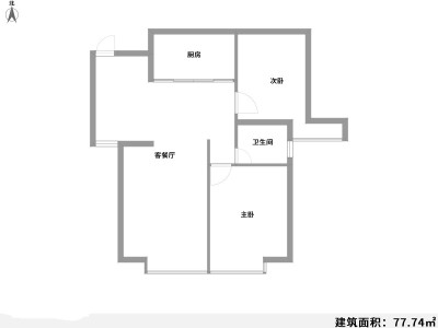 2室2厅1阳台 金江小区曦苑户型图