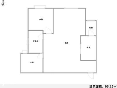 2室1厅 金江小区曦苑户型图