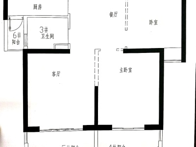3室2廳1陽臺(tái) 俊發(fā)錦苑花園戶型圖