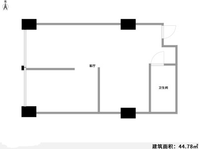 1室1厅1阳台 中铁云时代广场公寓户型图