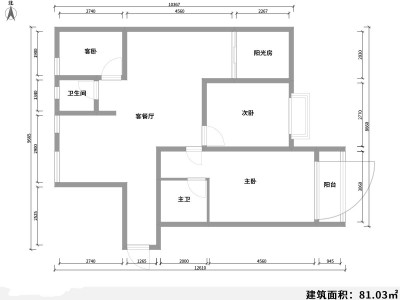 3室2廳2陽臺 春明景和戶型圖