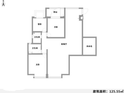 3室2厅2阳台 金江小区曦苑户型图