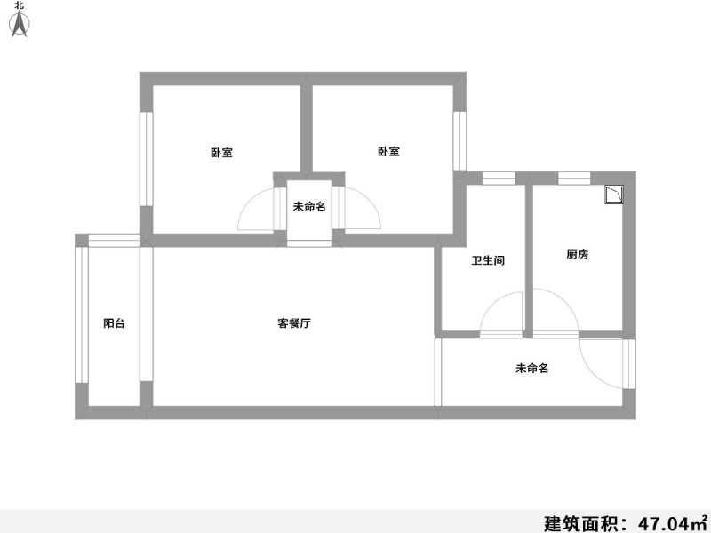 2室2厅1阳台 华夏四季A1地块（回迁房）户型图