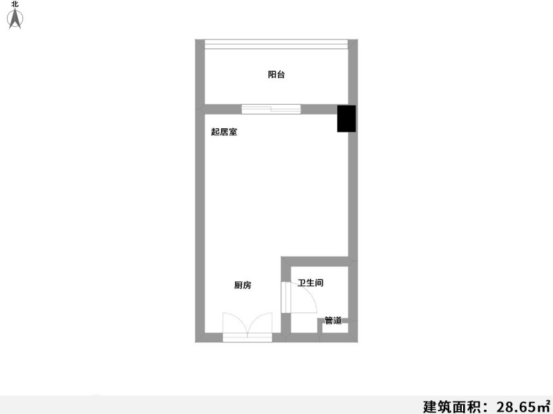 1室1厅1阳台 东信中心城户型图