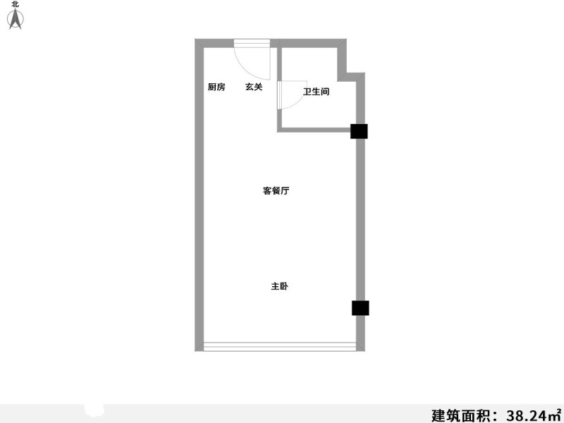1室1厅 东寺公寓公寓户型图