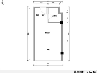 1室1厅1阳台 东寺公寓公寓户型图