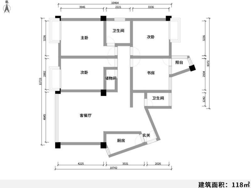 4室2厅 东寺公寓公寓户型图