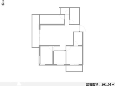 3室2厅3阳台 银杏金川户型图