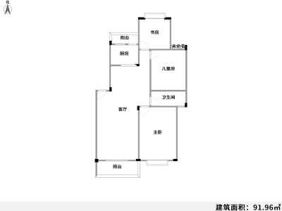 3室2厅1阳台 天华苑学林中心户型图