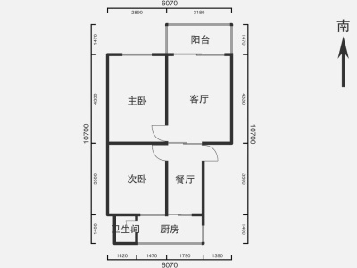 2室2廳1陽(yáng)臺(tái) 開關(guān)廠宿舍