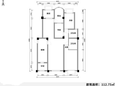 3室2廳1陽臺 大成名園戶型圖