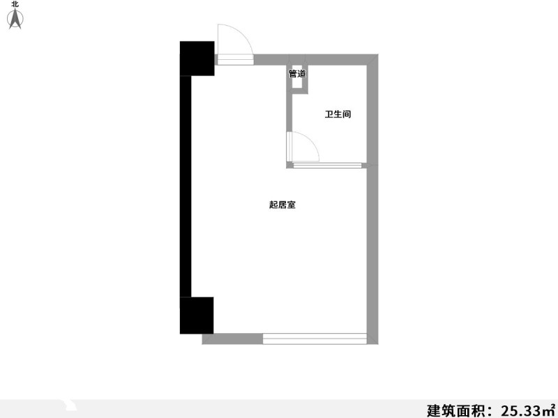 1室1厅1阳台 双龙逸品公寓户型图