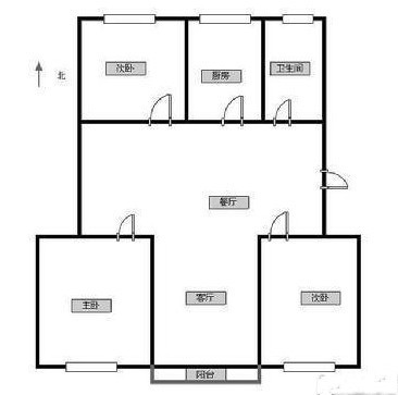 3室2廳2陽臺(tái) 兆熊大廈住宅樓戶型圖