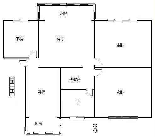 3室2厅1阳台 文化巷52号（师大宿舍）户型图