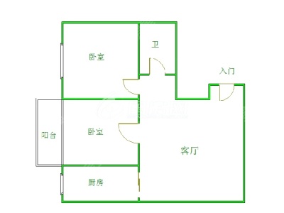 2室2厅1阳台 化油汽厂宿舍户型图