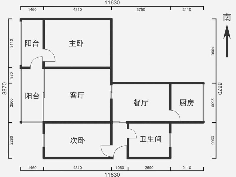 3室1廳1陽臺(tái) 文林街金雞巷戶型圖