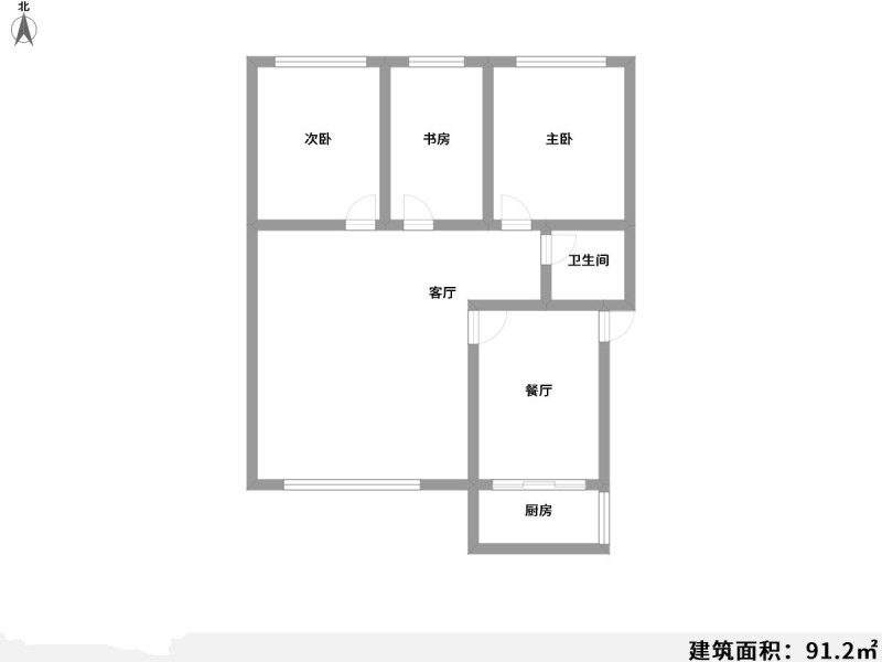 3室2厅1阳台 景秀山庄二期户型图