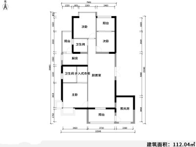 3室2厅2阳台 香樟俊园三期户型图