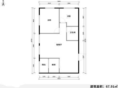 3室1厅1阳台 锦尚华庭户型图