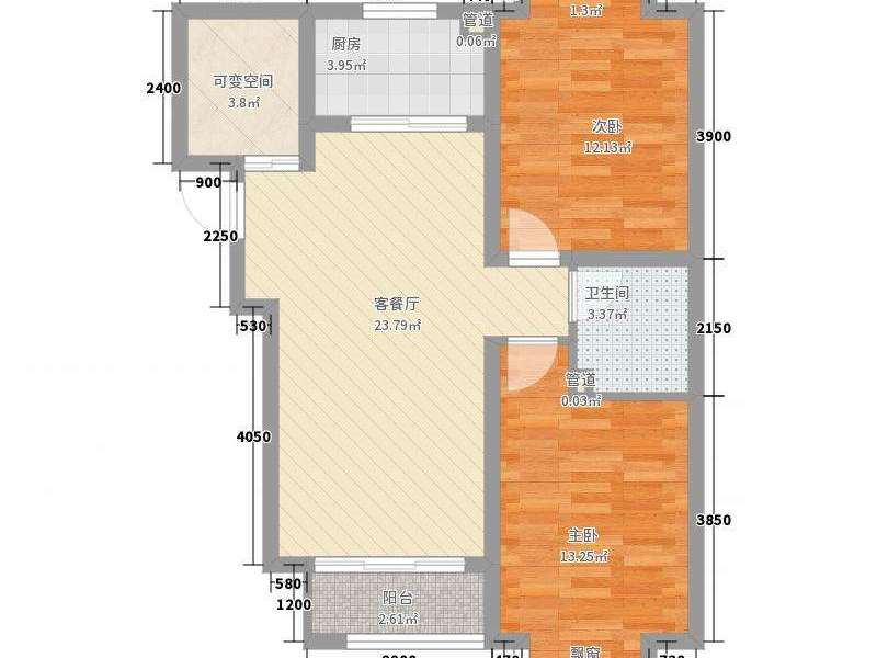 2室1廳 師大西苑戶型圖