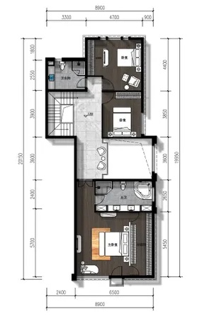 6室2廳3陽臺 溪麓南郡別墅戶型圖