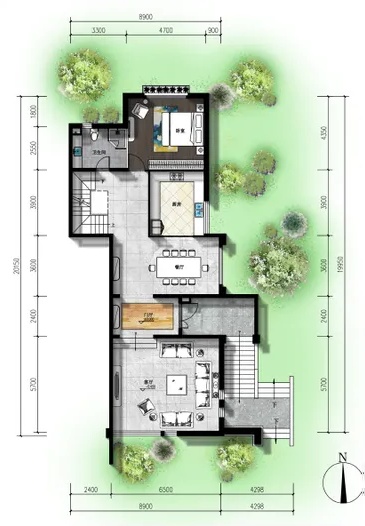 6室2廳3陽臺 溪麓南郡別墅戶型圖