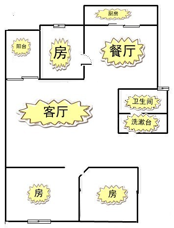 3室2厅2阳台 金禧园二园户型图