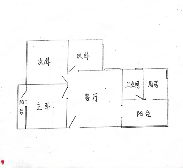 3室2廳1陽(yáng)臺(tái) 康宏小區(qū)戶型圖
